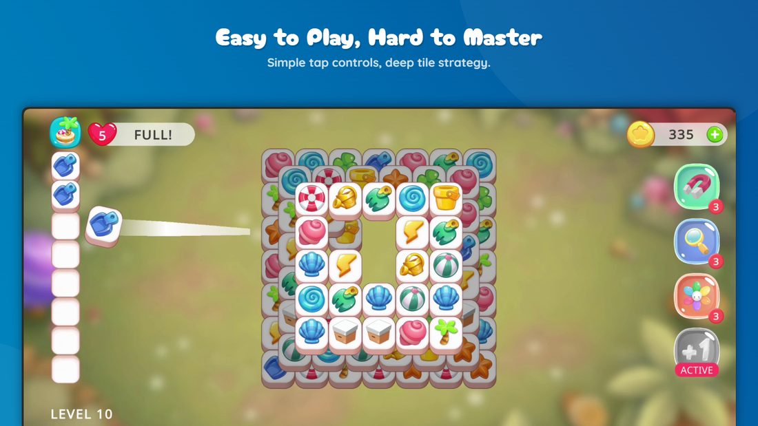 A crowded tile board. Easy to play, with deeper strategy.